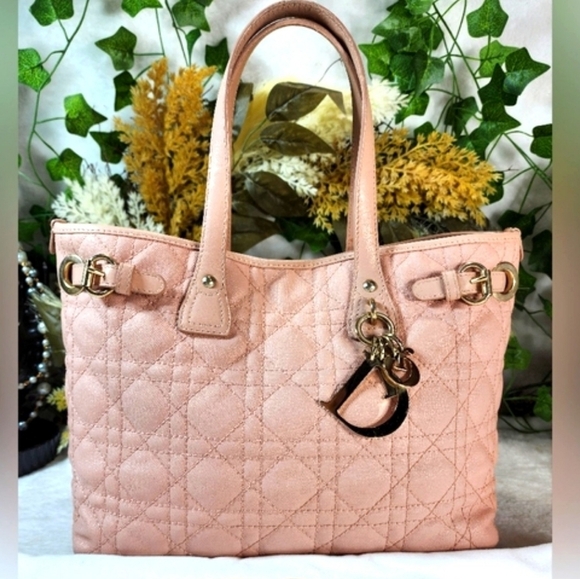 Dior Handbags - Authentic Christian Dior Panarea Cannage Quilted Coated Canvas Tote w/ Dust Bag